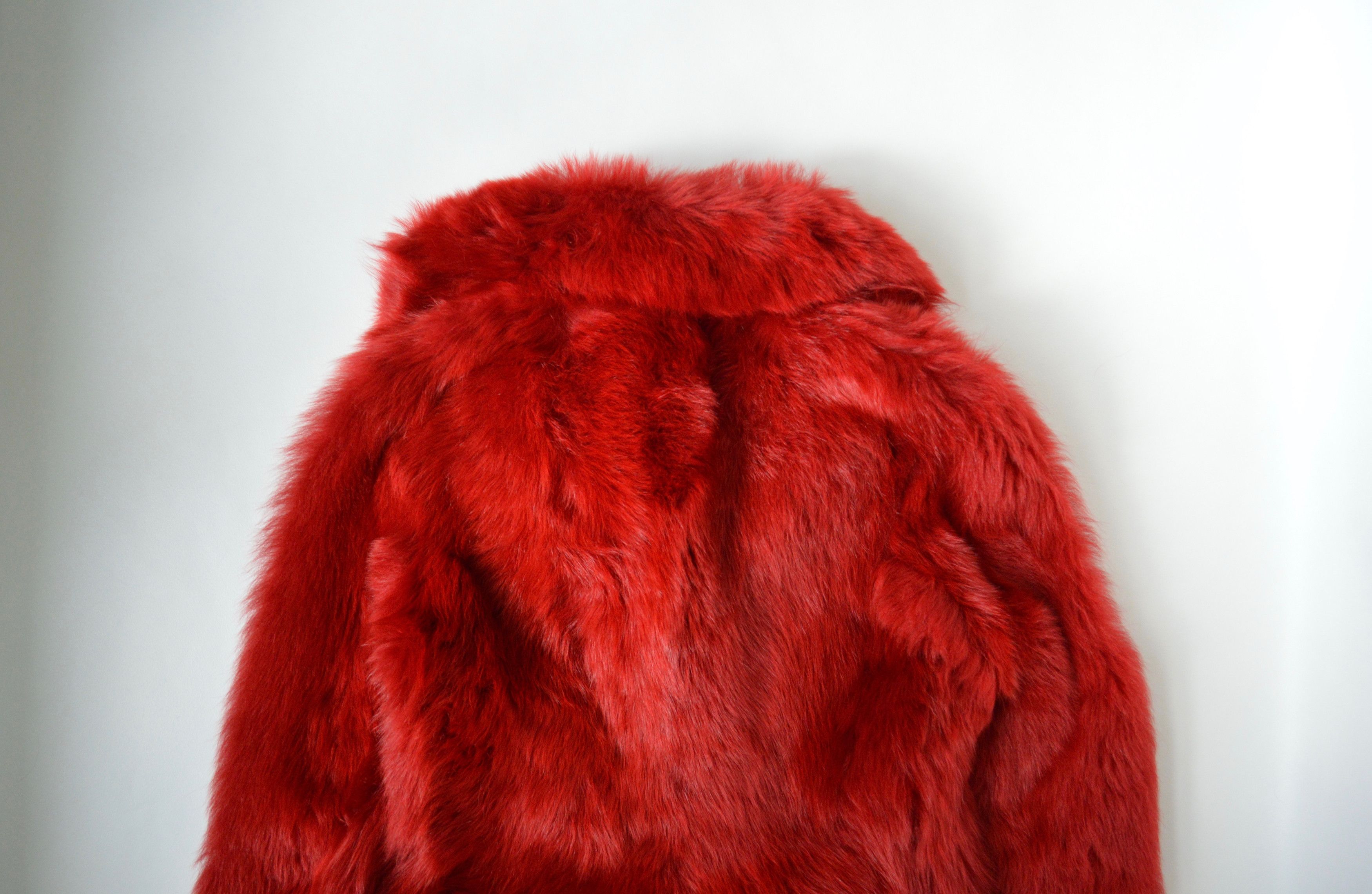 Prada A/W 17 Red Sheep Fur Leather Overcoat Size S / US 4 / IT 40 - 12 Thumbnail