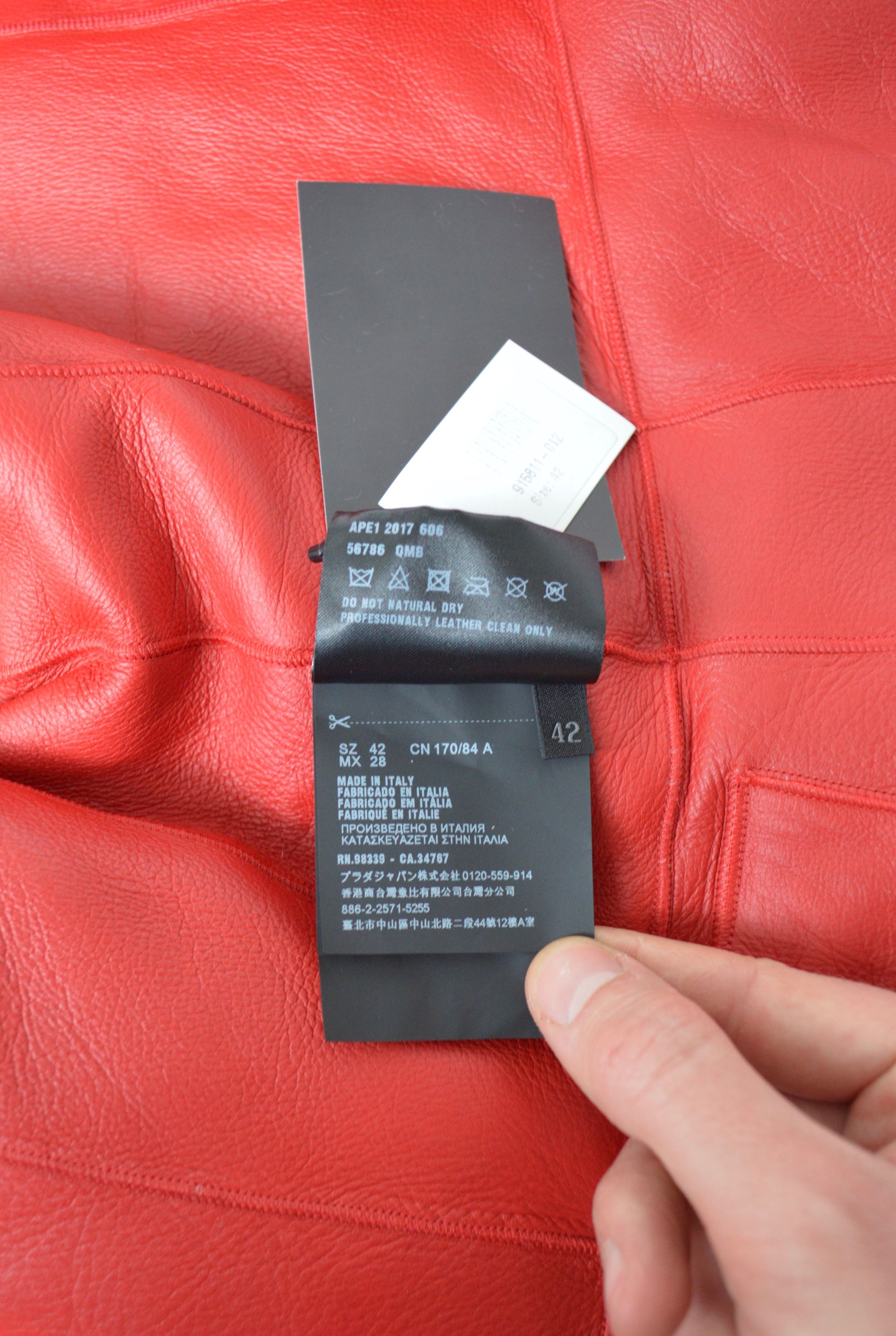 Prada A/W 17 Red Sheep Fur Leather Overcoat Size S / US 4 / IT 40 - 10 Thumbnail