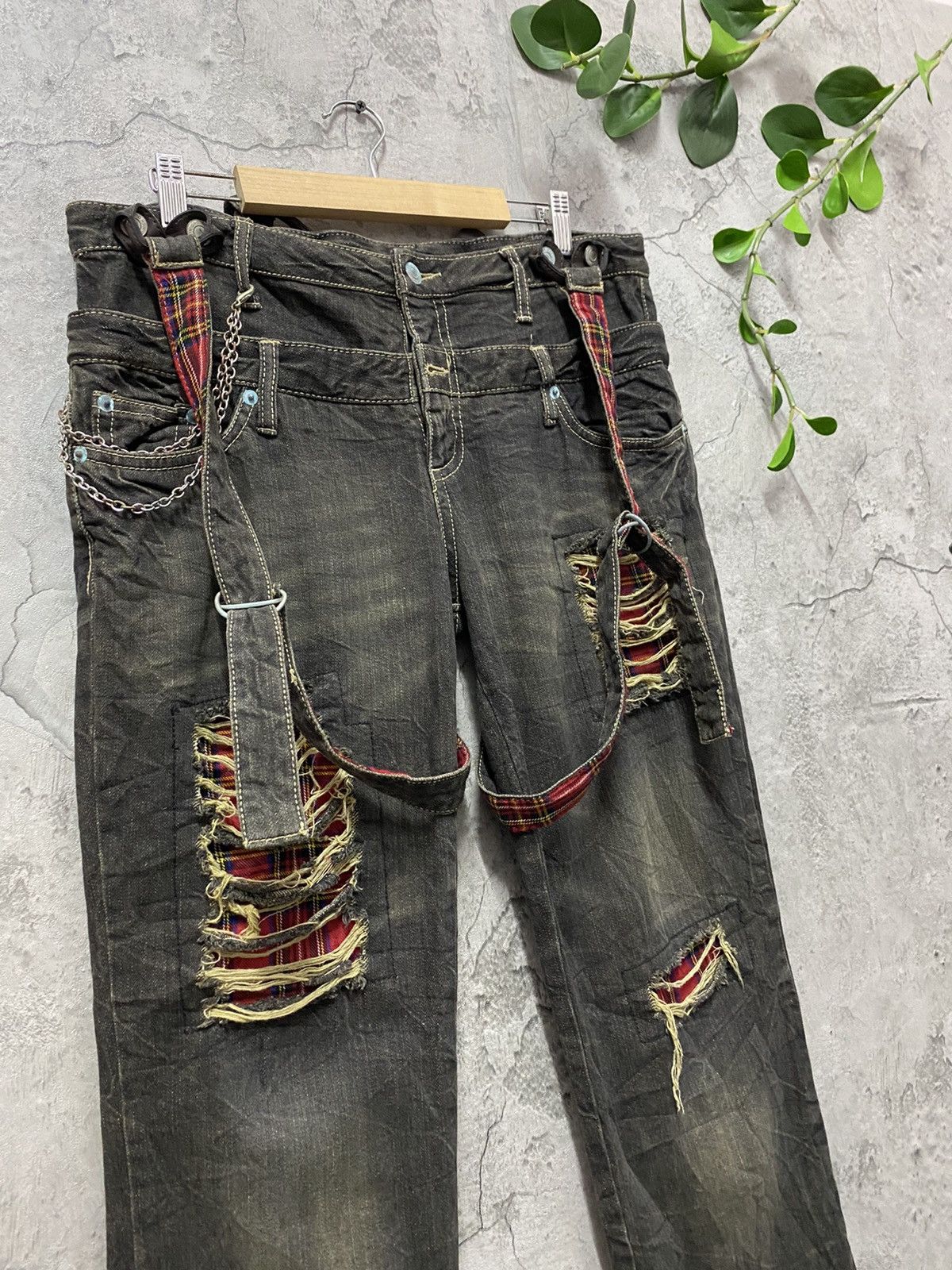Japanese Brand × Seditionaries Double Waist Bondage Detachable Suspenders Distressed Denim Size US 32 / EU 48 - 5 Thumbnail