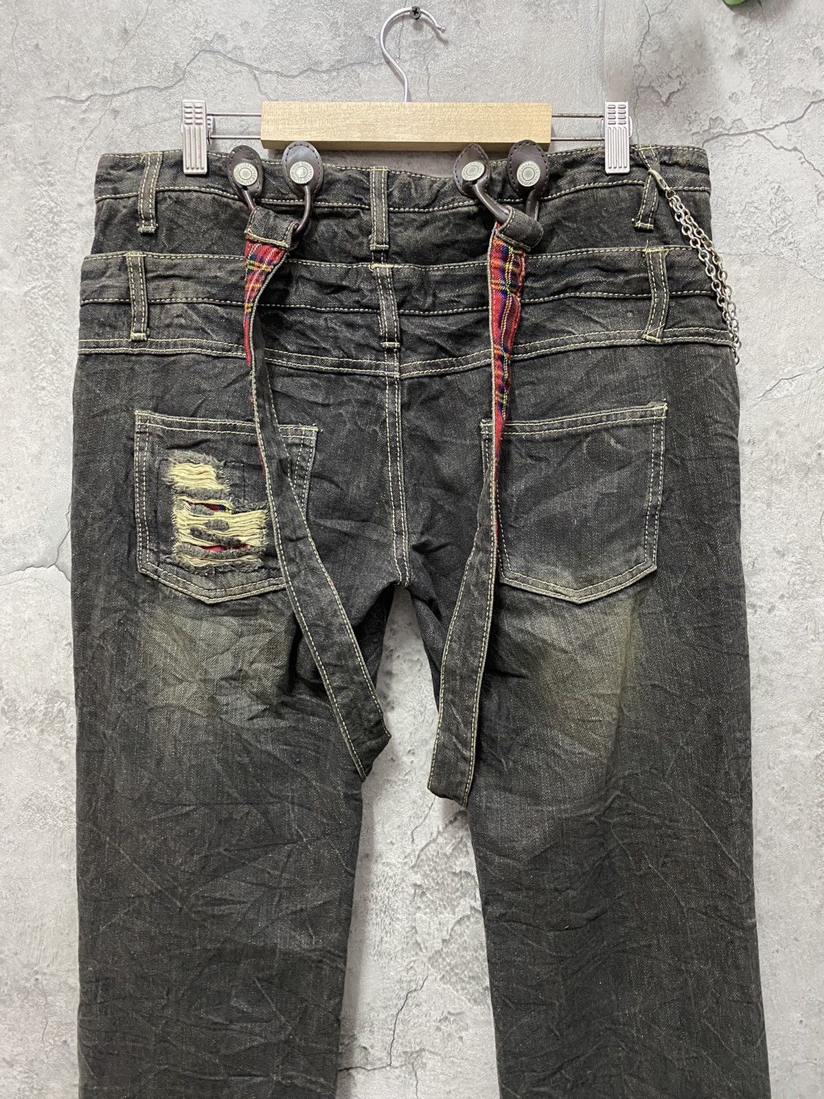 Japanese Brand × Seditionaries Double Waist Bondage Detachable Suspenders Distressed Denim Size US 32 / EU 48 - 12 Thumbnail