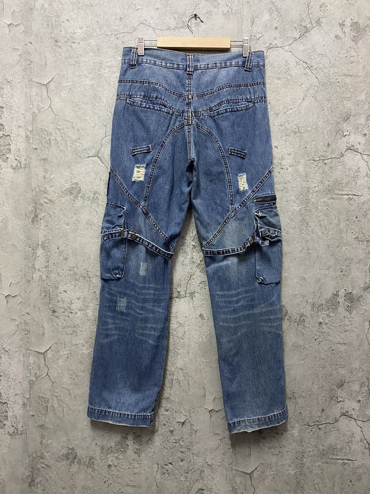 Japanese Brand × Vintage Zex Japan Cargo Bondage Patched distressed Denim Pants Size US 30 / EU 46 - 11 Thumbnail