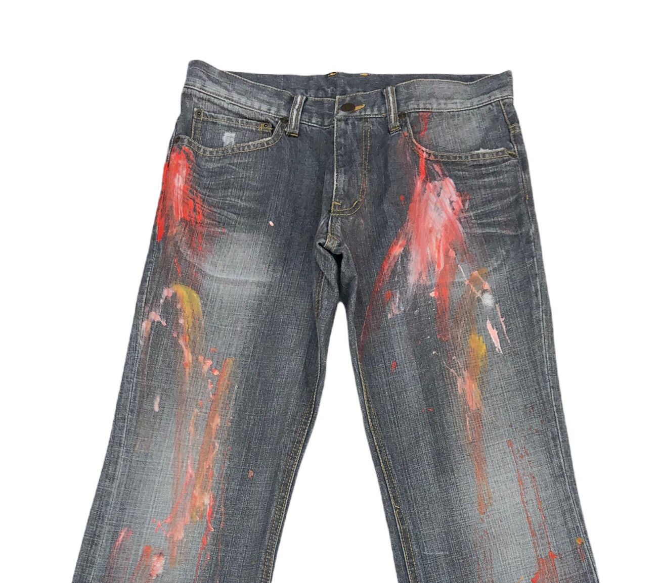 Nicole Club Japanese Nicole Club For Men Custom Painted Flare Jeans Size US 31 - 3 Thumbnail