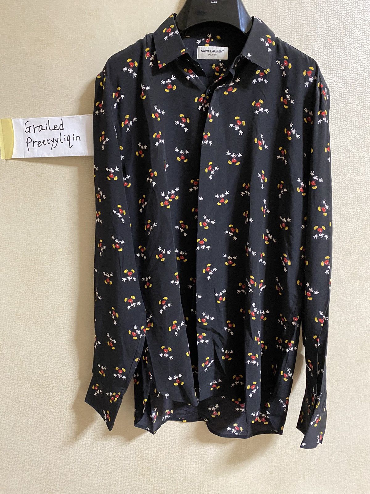 Saint Laurent Paris Silk micky mouse shirt Size US S / EU 44-46 / 1 - 5 Thumbnail
