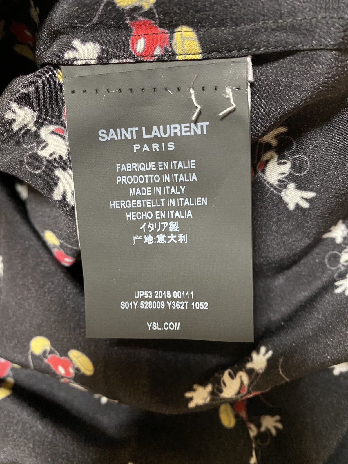 Saint Laurent Paris Silk micky mouse shirt Size US S / EU 44-46 / 1 - 10 Thumbnail