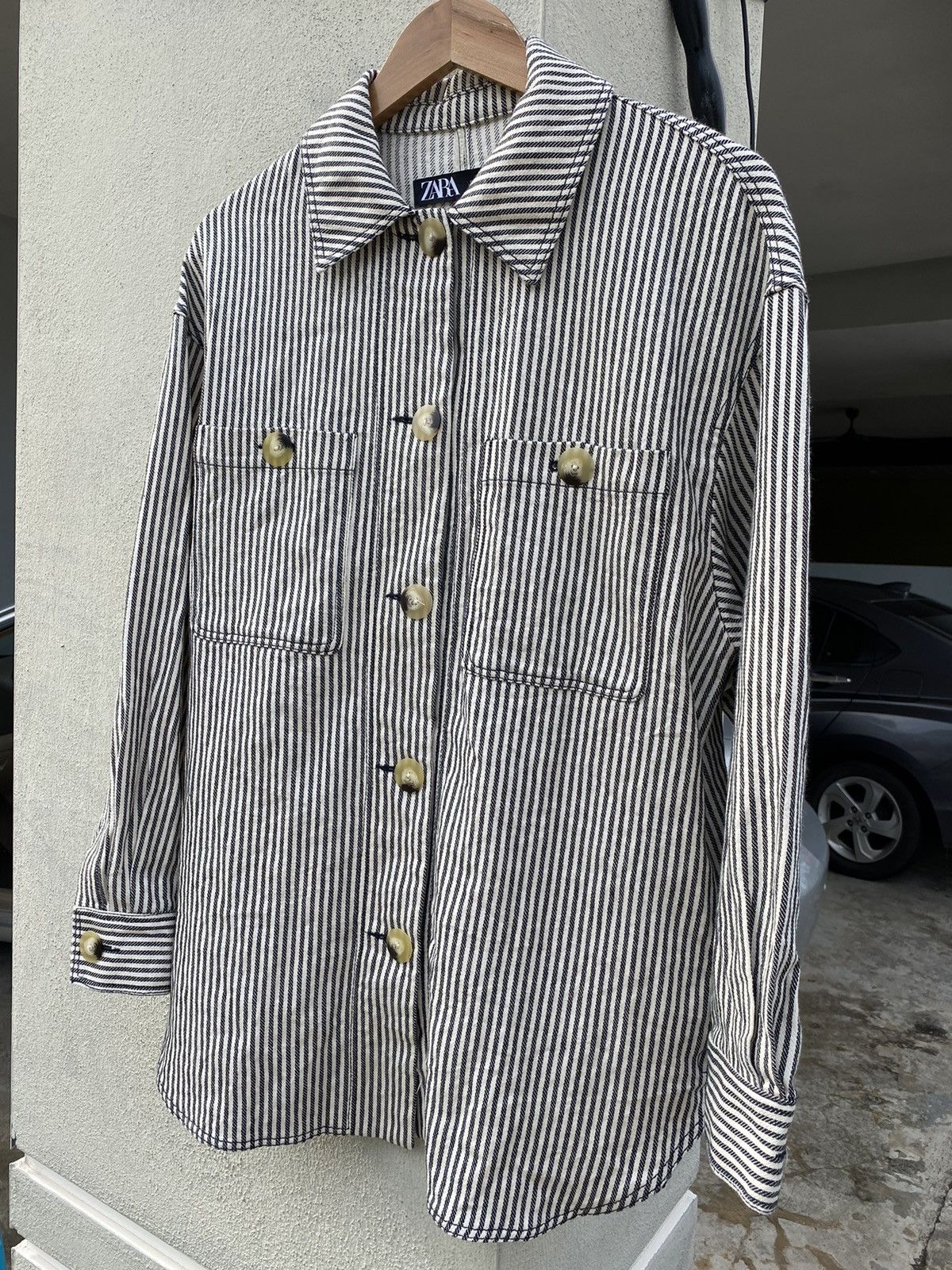 Zara Hickory Strike Work Shirt Zara Size US L / EU 52-54 / 3 - 3 Thumbnail
