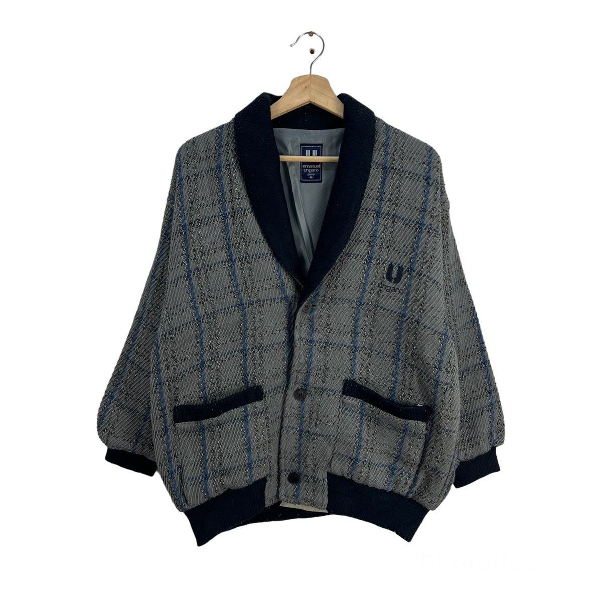 Japanese Brand VINTAGE CARDIGAN EMANUEL UNGARO PARIS JAPAN TARTAN DESIGN Size US M / EU 48-50 / 2 - 1 Thumbnail