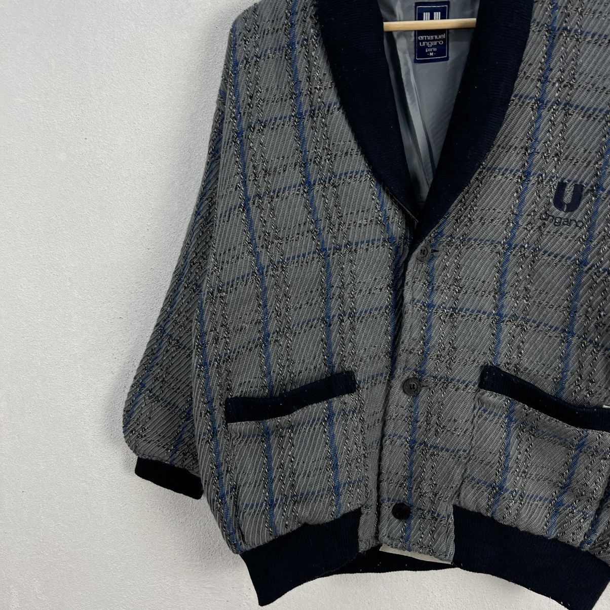 Japanese Brand VINTAGE CARDIGAN EMANUEL UNGARO PARIS JAPAN TARTAN DESIGN Size US M / EU 48-50 / 2 - 3 Thumbnail
