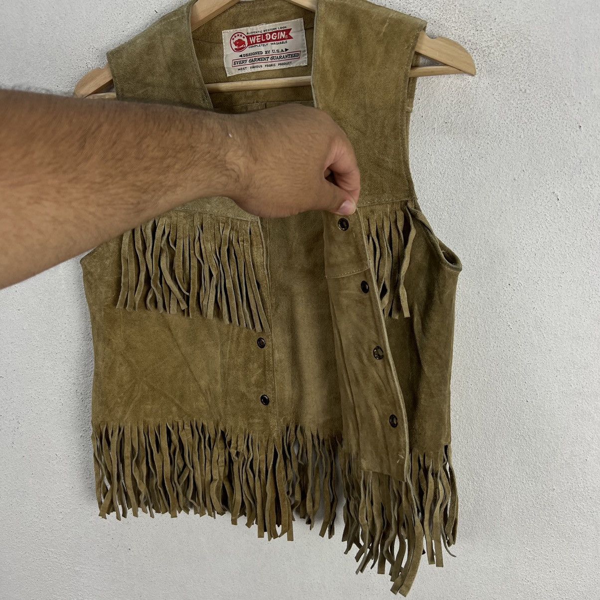 Cowboy Equipment VINTAGE WELOGIN COWBOY WEAR LEATHER VEST USA MADE Size US M / EU 48-50 / 2 - 6 Thumbnail