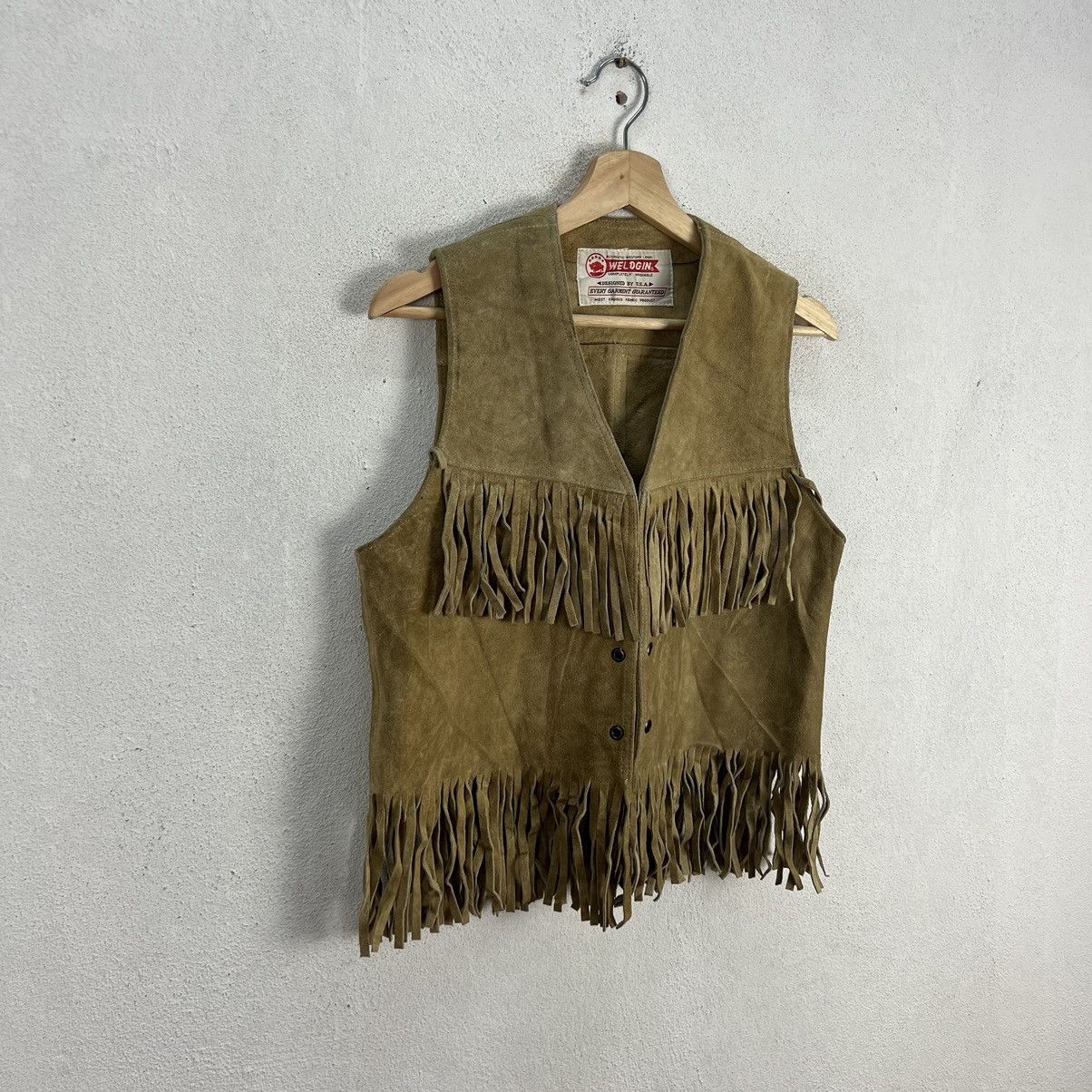 Cowboy Equipment VINTAGE WELOGIN COWBOY WEAR LEATHER VEST USA MADE Size US M / EU 48-50 / 2 - 2 Thumbnail