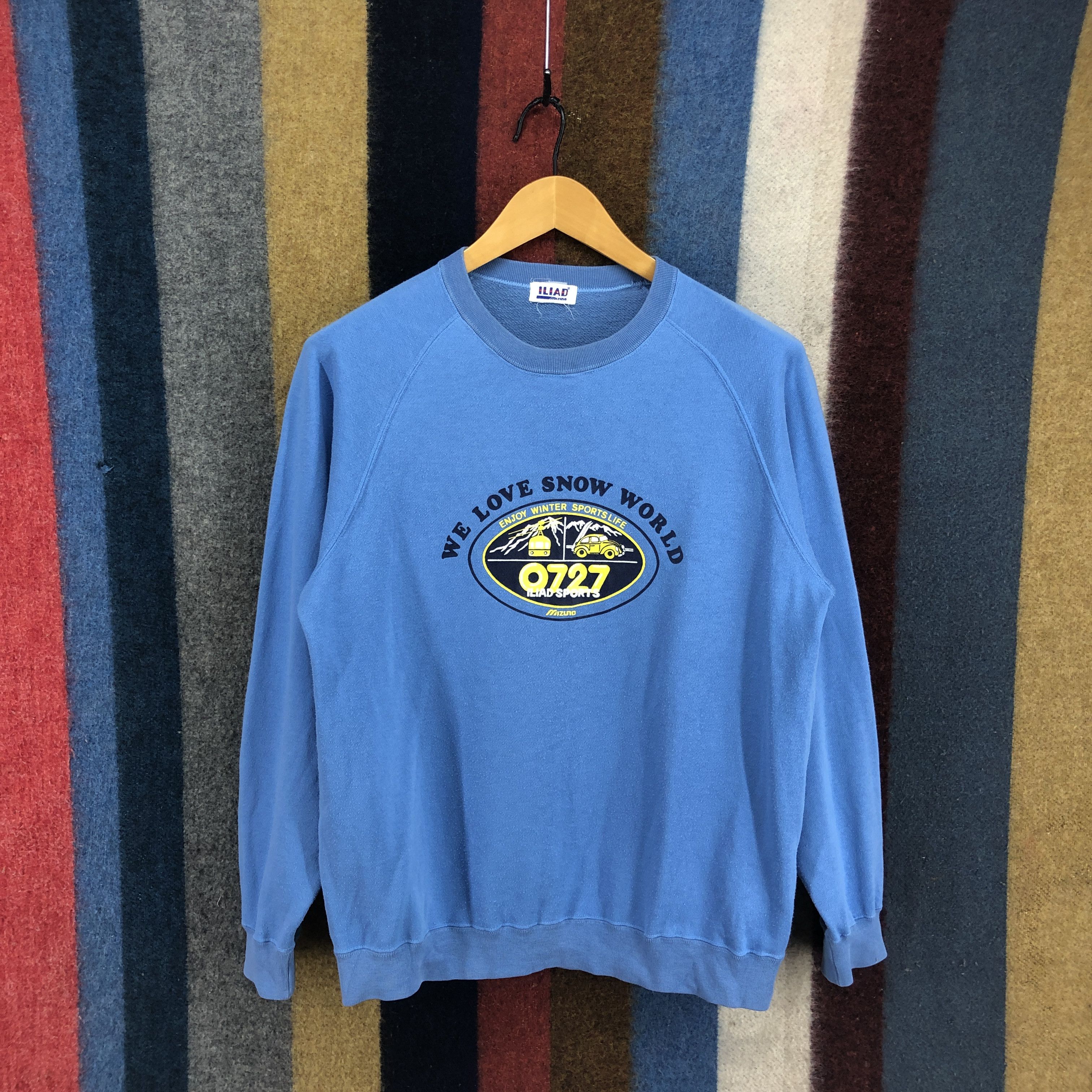 image of Iliad By Mizuno Crew Neck Sweatshirt 0562/x in Blue, Men's (Size Medium)