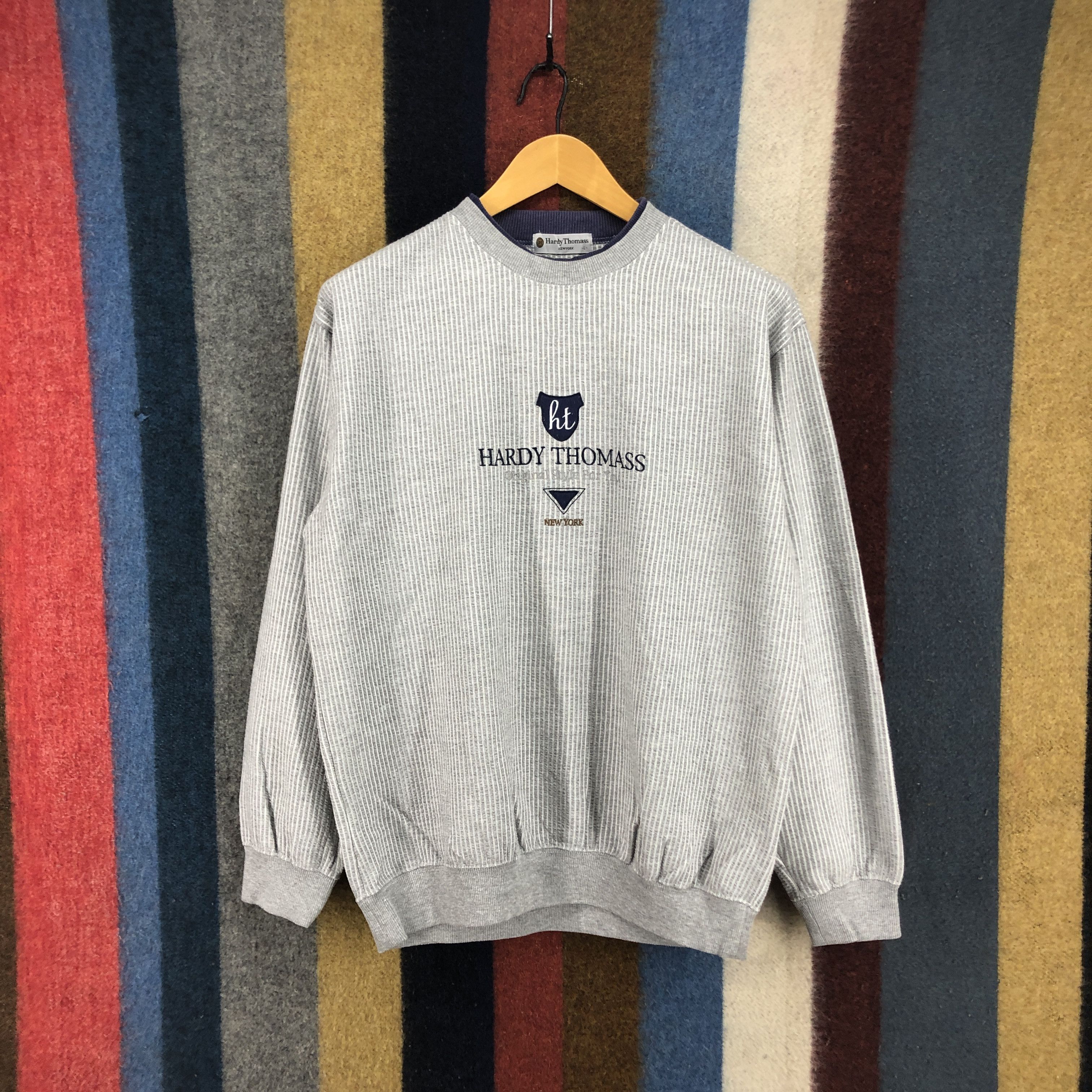 Other HARDY THOMAS Crew Neck Stripe Sweatshirt #058-02 Size US M / EU 48-50 / 2 - 1 Thumbnail
