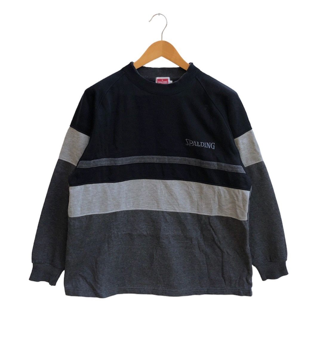 image of Spalding Crew Neck Sweatshirt 0137-07 in Black, Men's (Size Medium)