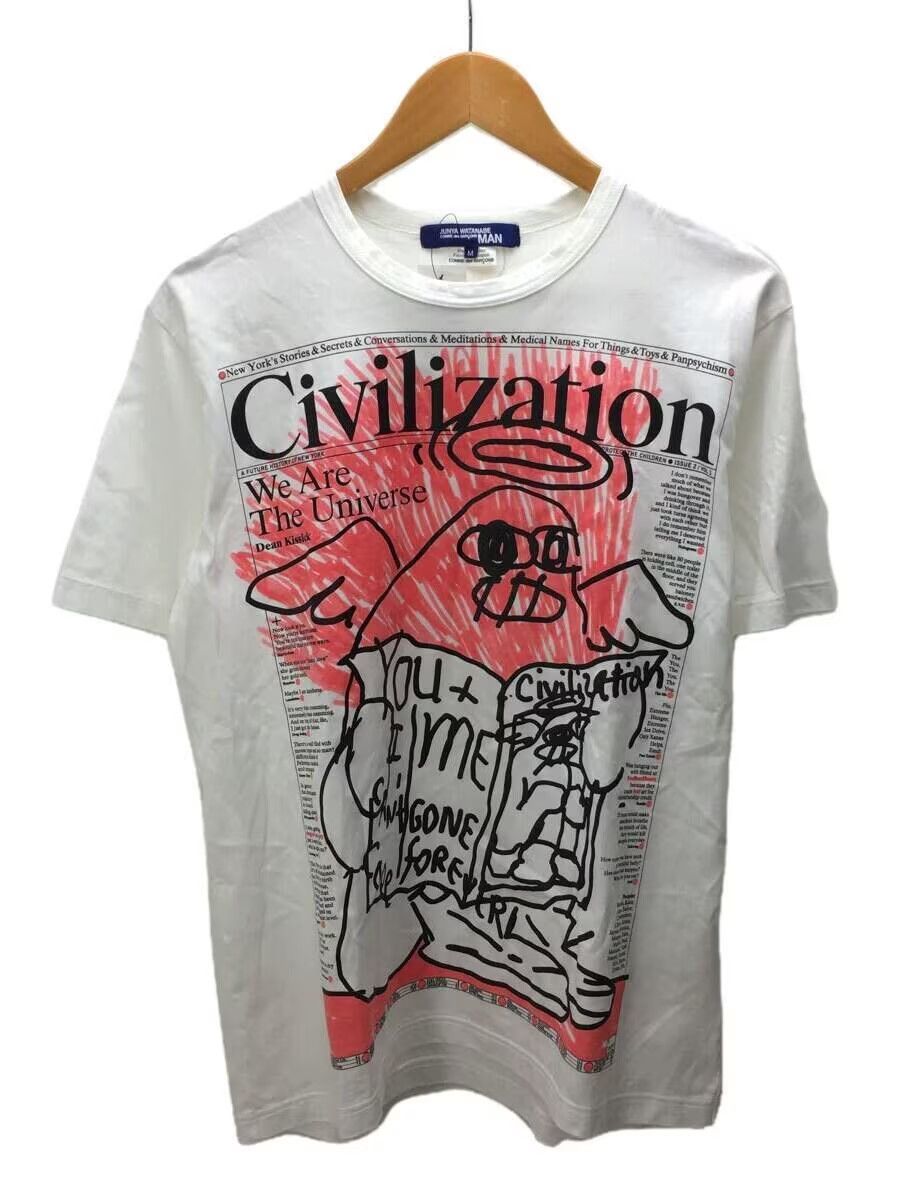 image of Comme Des Garcons x Junya Watanabe Civilization Sketch Tee in White, Men's (Size Medium)