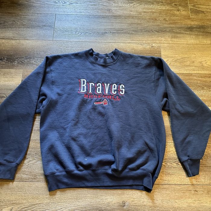 Vintage Atlanta Braves Sweatshirt Baseball MLB Heavy Embrodered+Extra  Detailing