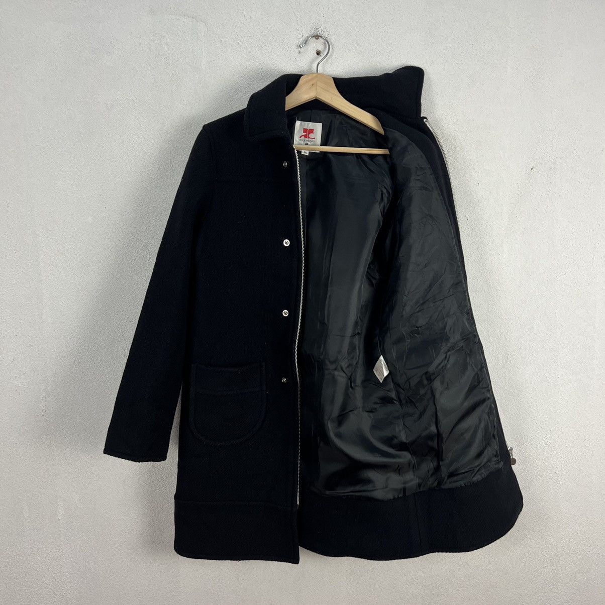 Courreges ICONIC BLACK COURREGES LONG WOOL JACKET Size US M / EU 48-50 / 2 - 9 Thumbnail