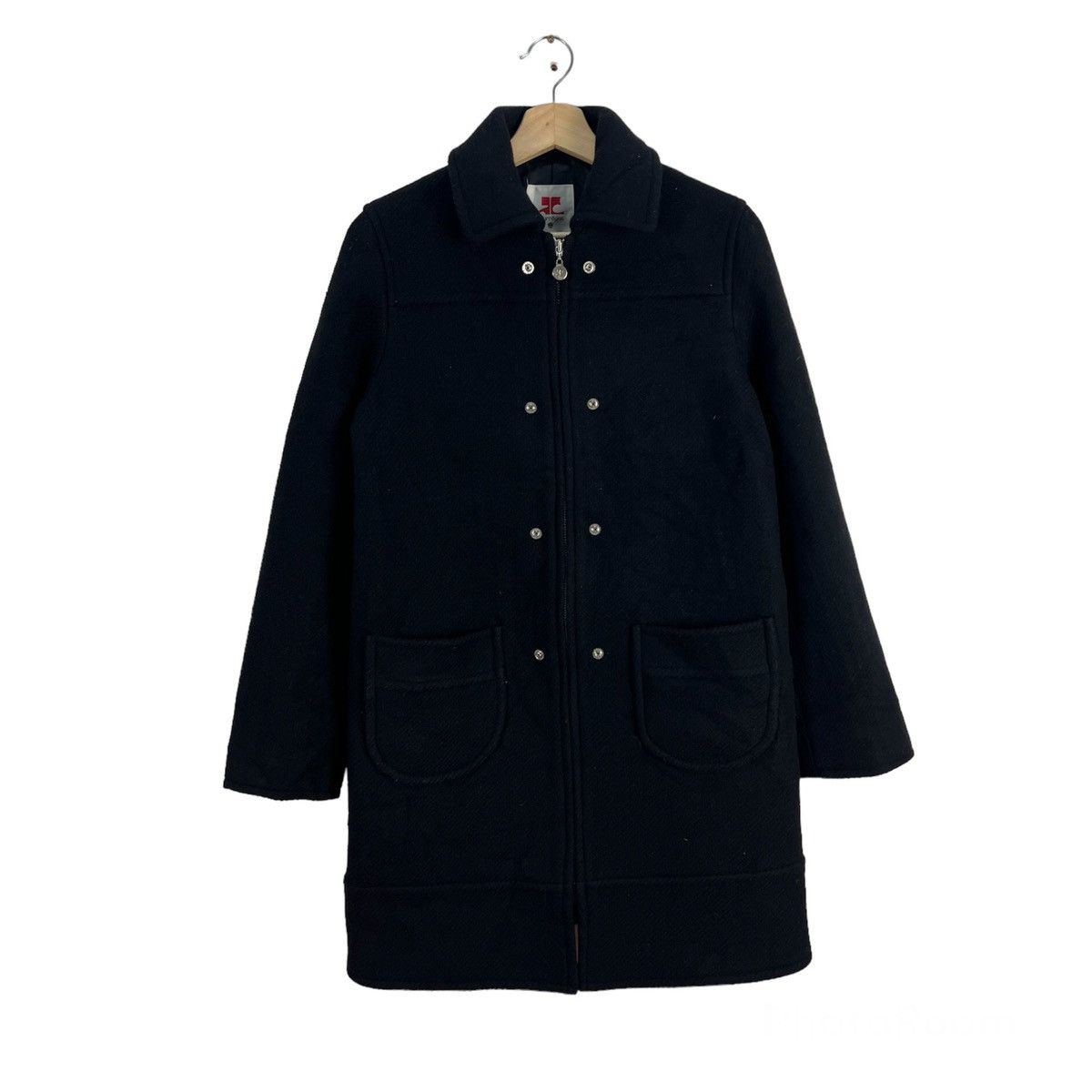 Courreges ICONIC BLACK COURREGES LONG WOOL JACKET Size US M / EU 48-50 / 2 - 1 Thumbnail