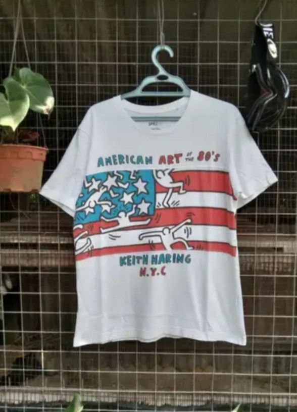 Pre-owned Keith Haring X Uniqlo Keith Haring American Art Of The 80's T-shirt In White