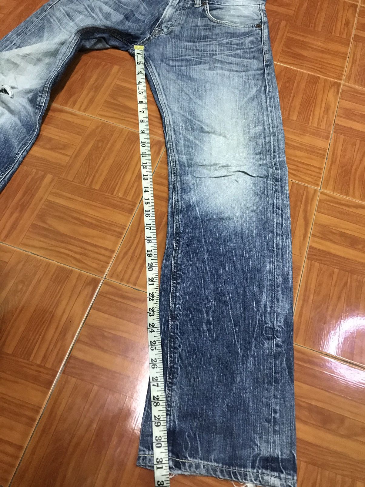 Edwin DISTRESSED ‼️‼️Blue Trip Edwin 503 Denim jeans 👖 Nice Design Size US 32 / EU 48 - 11 Thumbnail