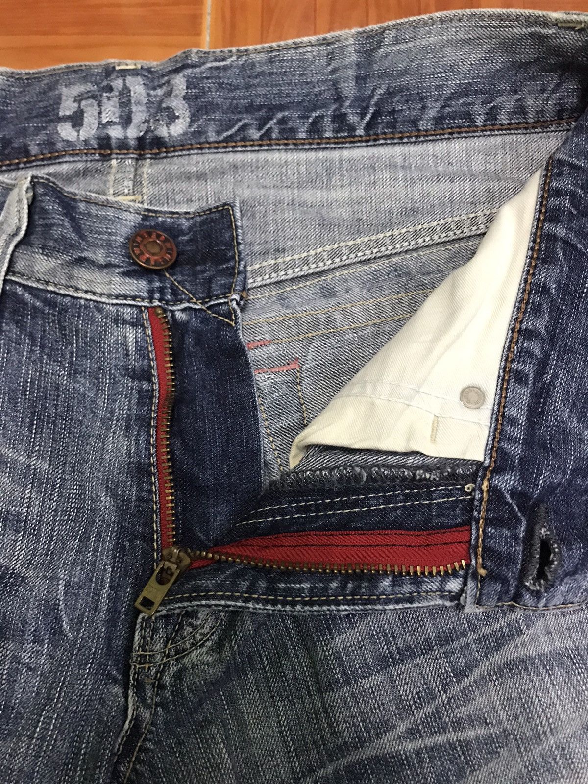 Edwin DISTRESSED ‼️‼️Blue Trip Edwin 503 Denim jeans 👖 Nice Design Size US 32 / EU 48 - 4 Thumbnail