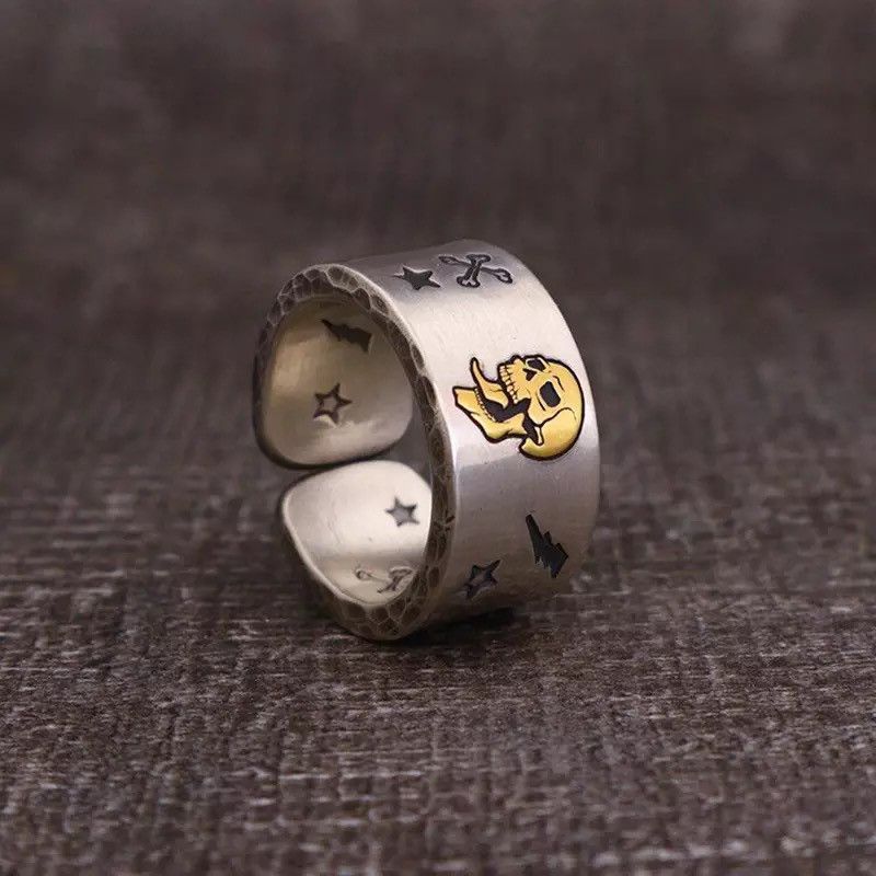 Jewelry Punk Satanic Devil Skull Ring Size ONE SIZE - 1 Thumbnail