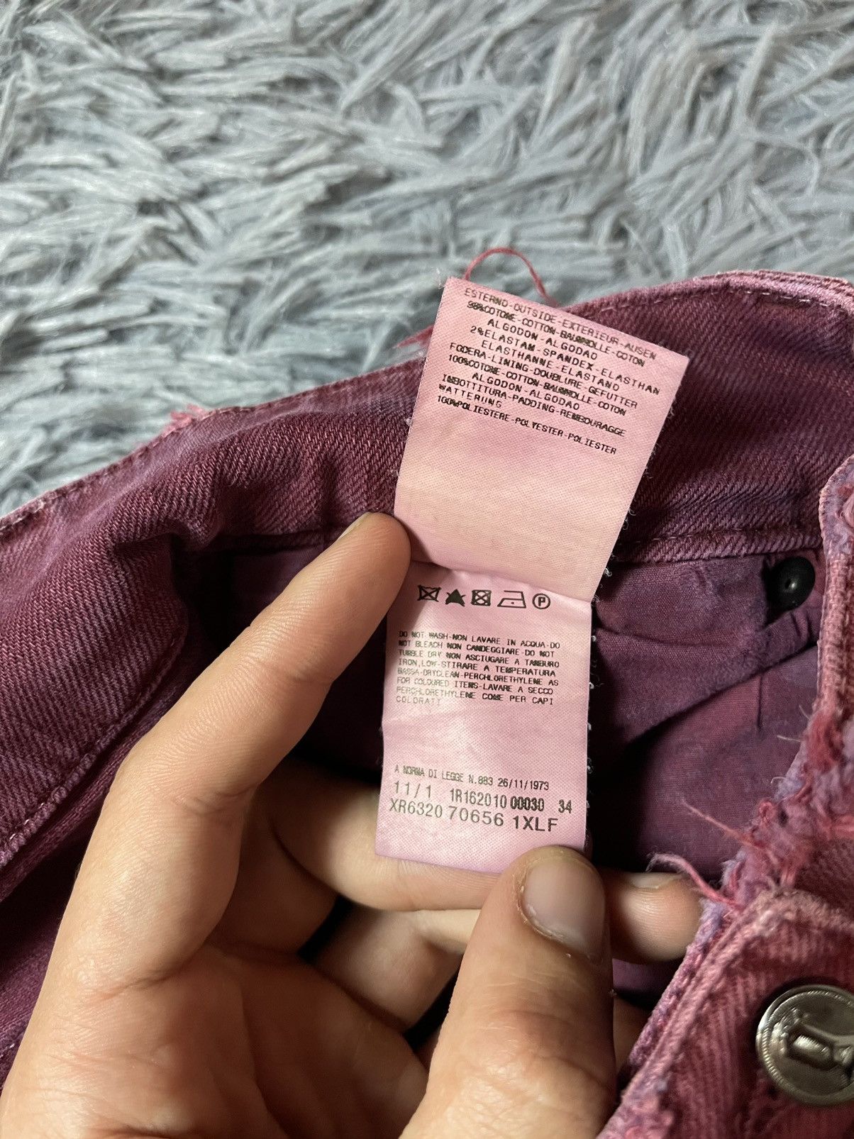 John Galliano × Vintage Galliano 90s vintage distressed denim burgundy mini skirt Size 27" / US 4 / IT 40 - 10 Thumbnail