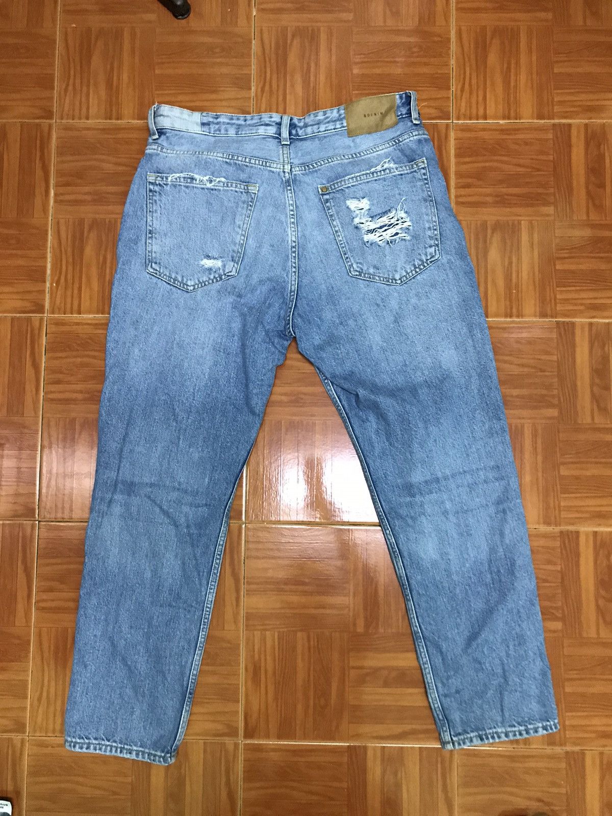 Japanese Brand “Light Blue Distressed Ripped Jeans – Casual Denim Pants” Size US 32 / EU 48 - 5 Thumbnail