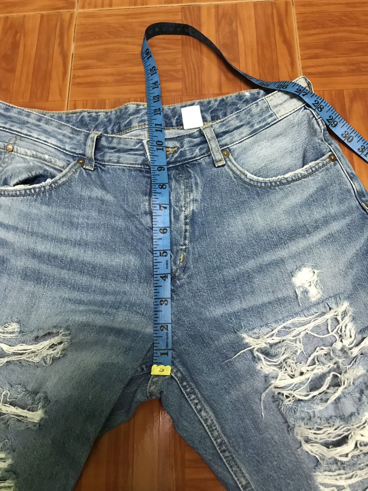 Japanese Brand “Light Blue Distressed Ripped Jeans – Casual Denim Pants” Size US 32 / EU 48 - 9 Thumbnail