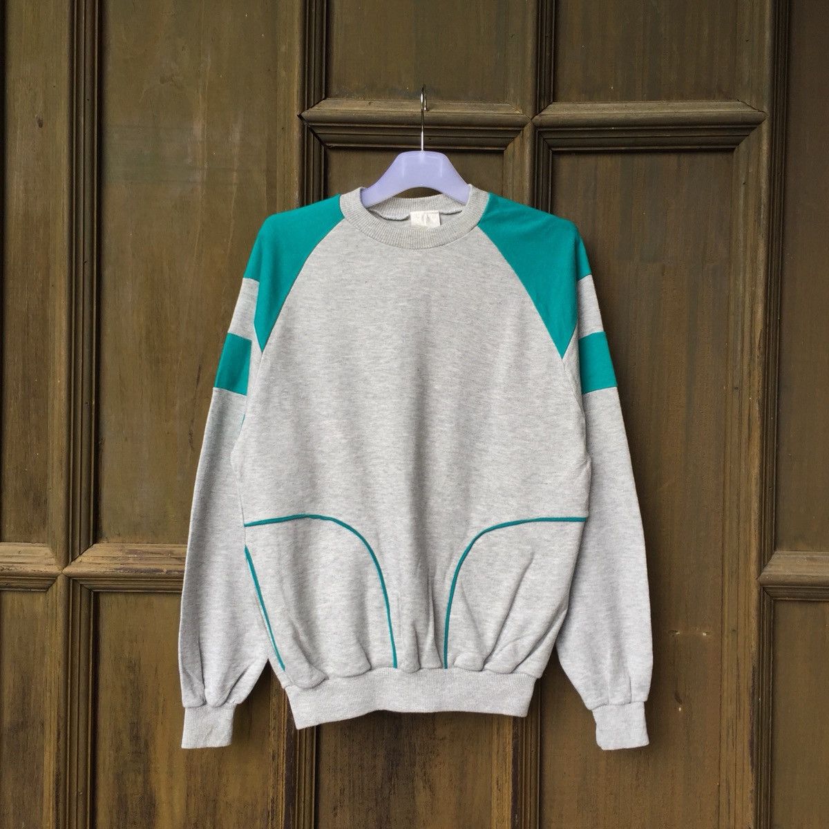 Vintage vintage 90s Colour Block sweatshirt.. plain colour Size US M / EU 48-50 / 2 - 1 Thumbnail