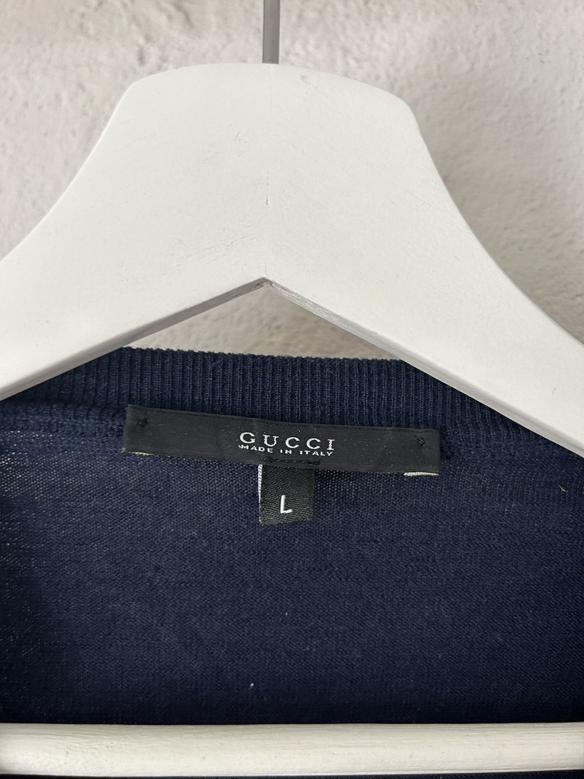 Gucci Wool/Silk Blend V-Neck Sweater Size US L / EU 52-54 / 3 - 6 Thumbnail