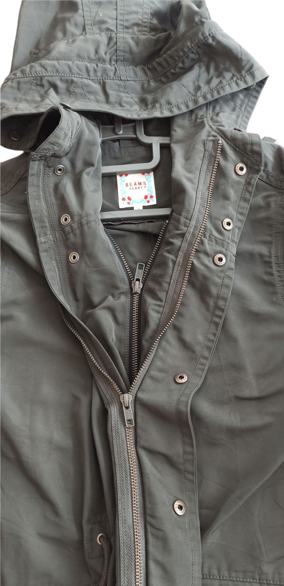 Beams Plus × Japanese Brand Rare Beams Heart Two Layer Zipper Army Green Parka Size US M / EU 48-50 / 2 - 3 Thumbnail