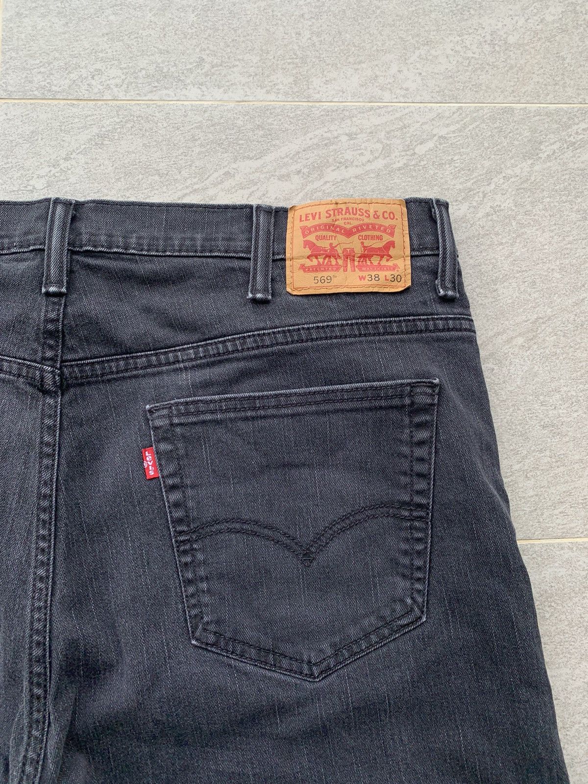 Levi's × Vintage vintage Levis 569 faded black jeans.. Size US 38 / EU 54 - 13 Thumbnail