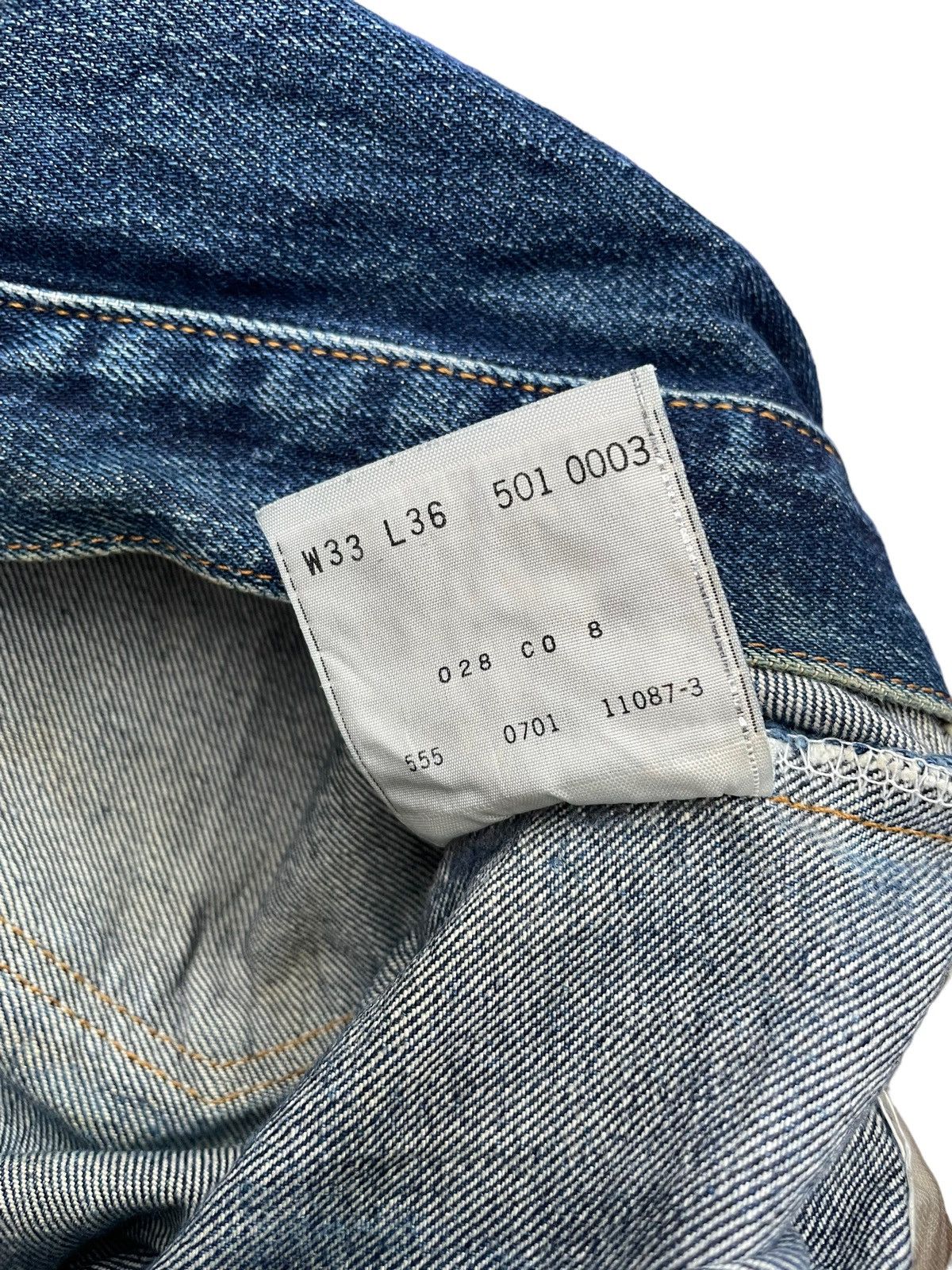 Vintage 2001 Levis Lot 501 XX E Selvedge Distresed Denim