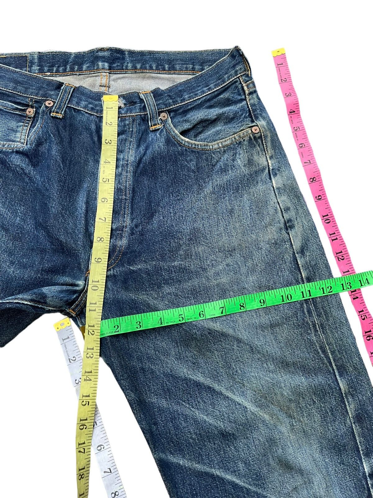 Vintage 2001 Levis Lot 501 XX E Selvedge Distresed Denim