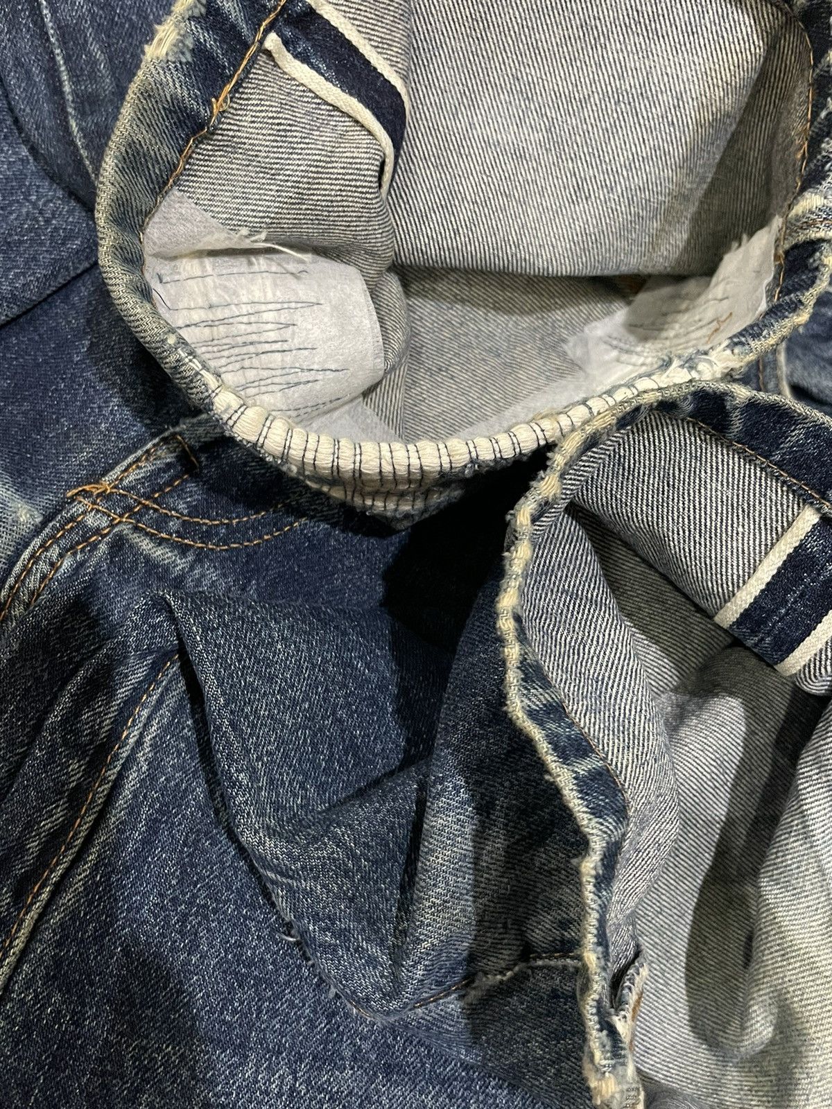 Vintage 2001 Levis Lot 501 XX E Selvedge Distresed Denim