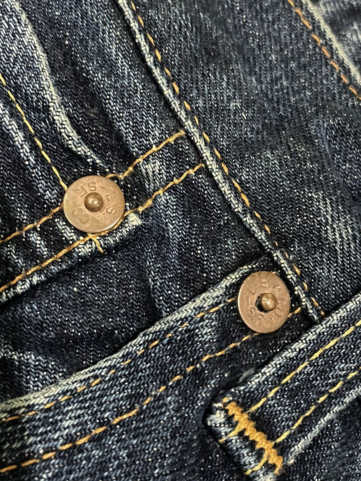 Vintage 2001 Levis Lot 501 XX E Selvedge Distresed Denim