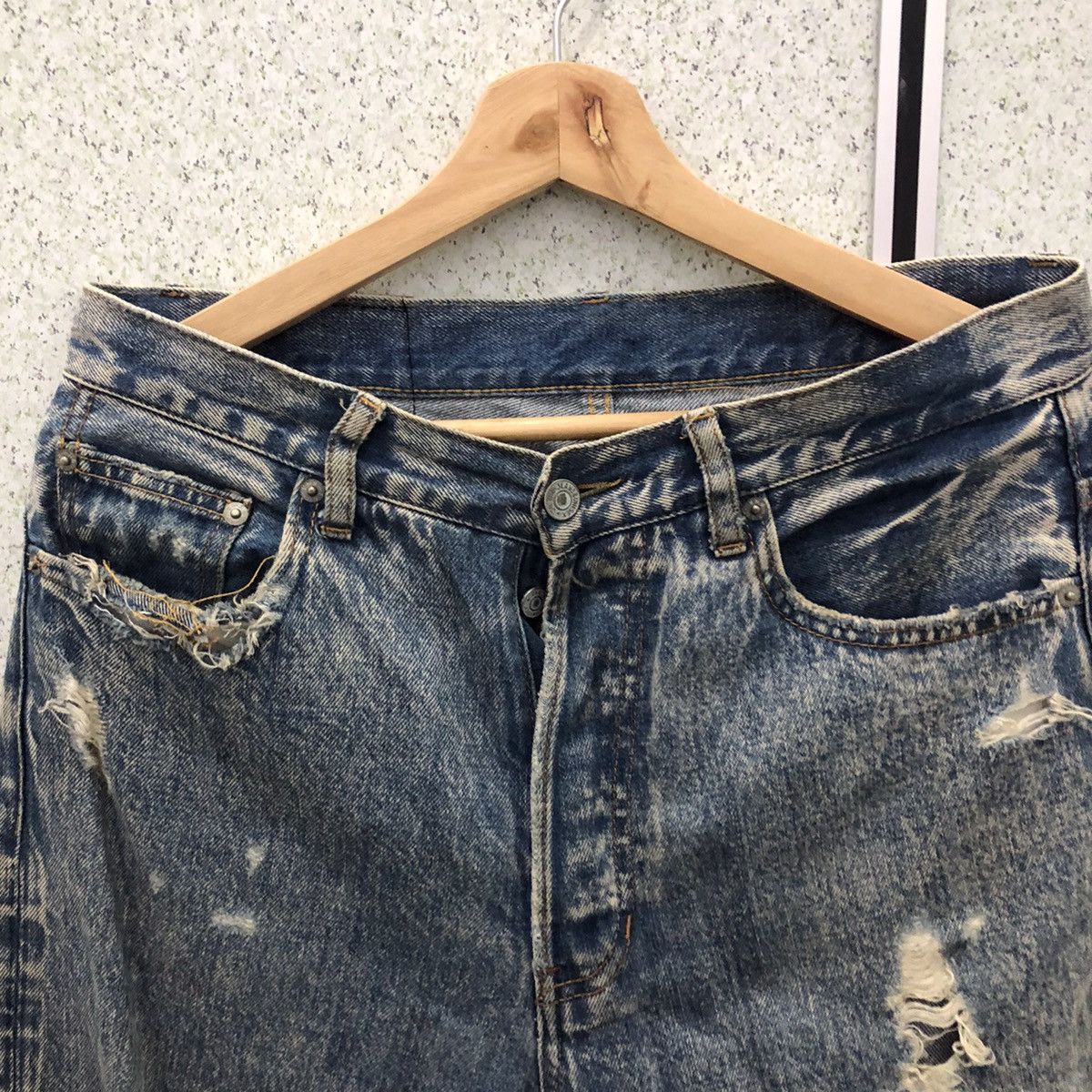 Japanese Brand SELVEDGE DISTRESSED DENIM JEANS JAPANESE BRAND Size US 32 / EU 48 - 6 Thumbnail