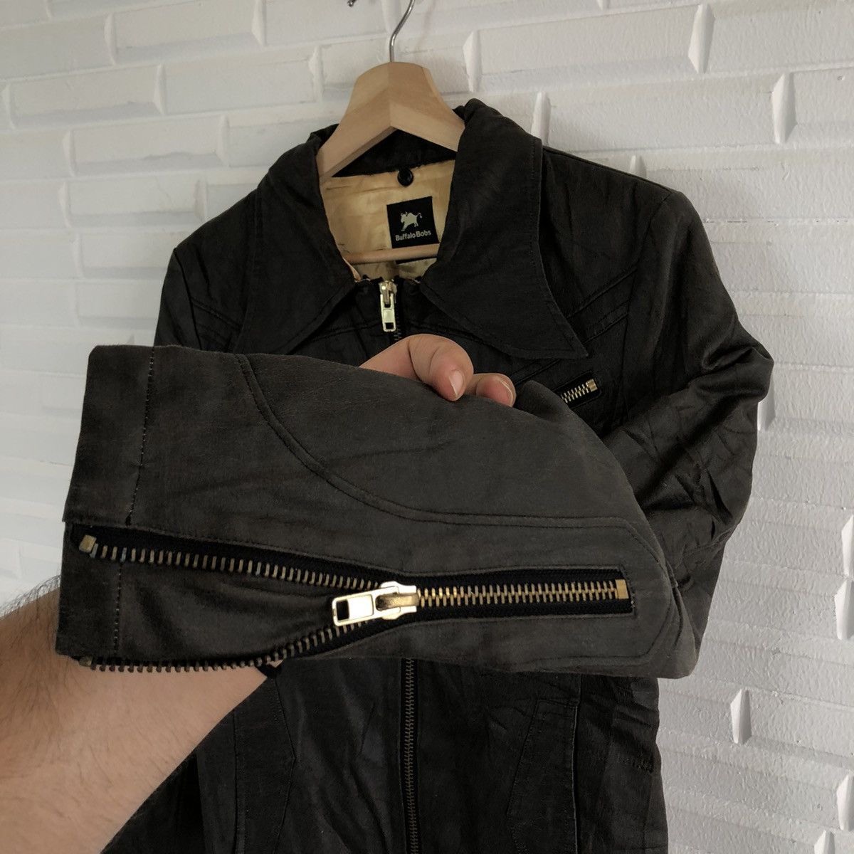 Japanese Brand BONDAGE SOFT LEATHER BIKER PARACHUTE JACKET BUFFALO BOBS Size US S / EU 44-46 / 1 - 6 Thumbnail