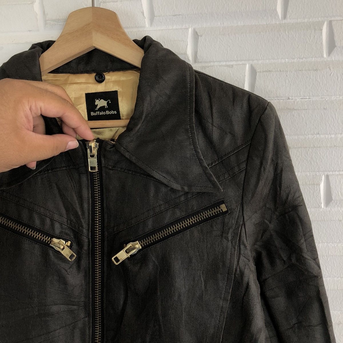 Japanese Brand BONDAGE SOFT LEATHER BIKER PARACHUTE JACKET BUFFALO BOBS Size US S / EU 44-46 / 1 - 5 Thumbnail