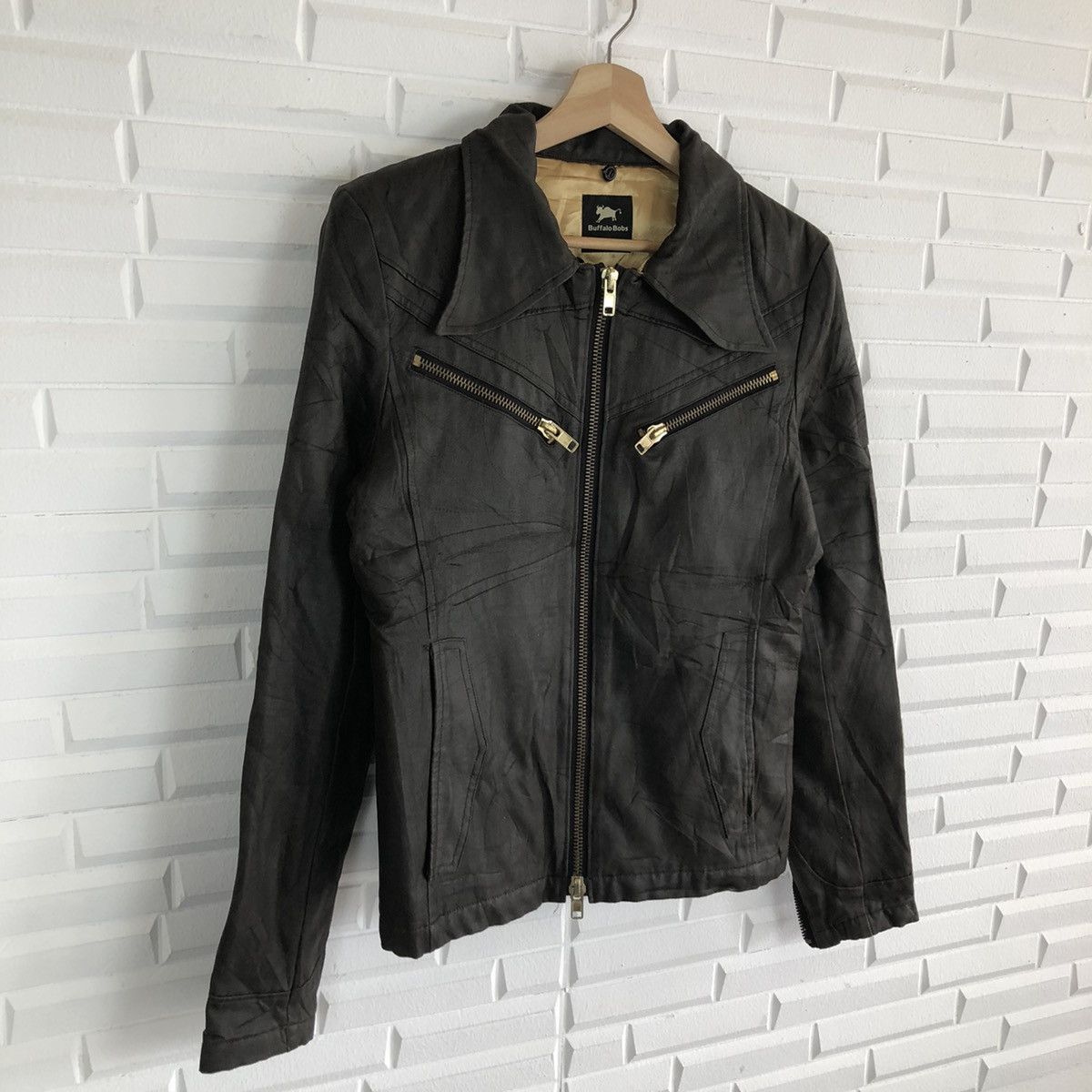 Japanese Brand BONDAGE SOFT LEATHER BIKER PARACHUTE JACKET BUFFALO BOBS Size US S / EU 44-46 / 1 - 2 Thumbnail