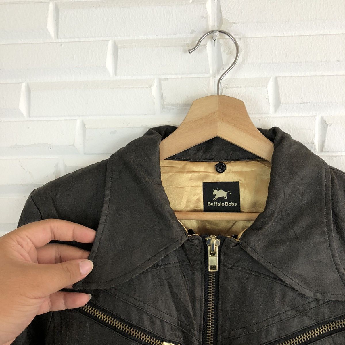 Japanese Brand BONDAGE SOFT LEATHER BIKER PARACHUTE JACKET BUFFALO BOBS Size US S / EU 44-46 / 1 - 7 Thumbnail