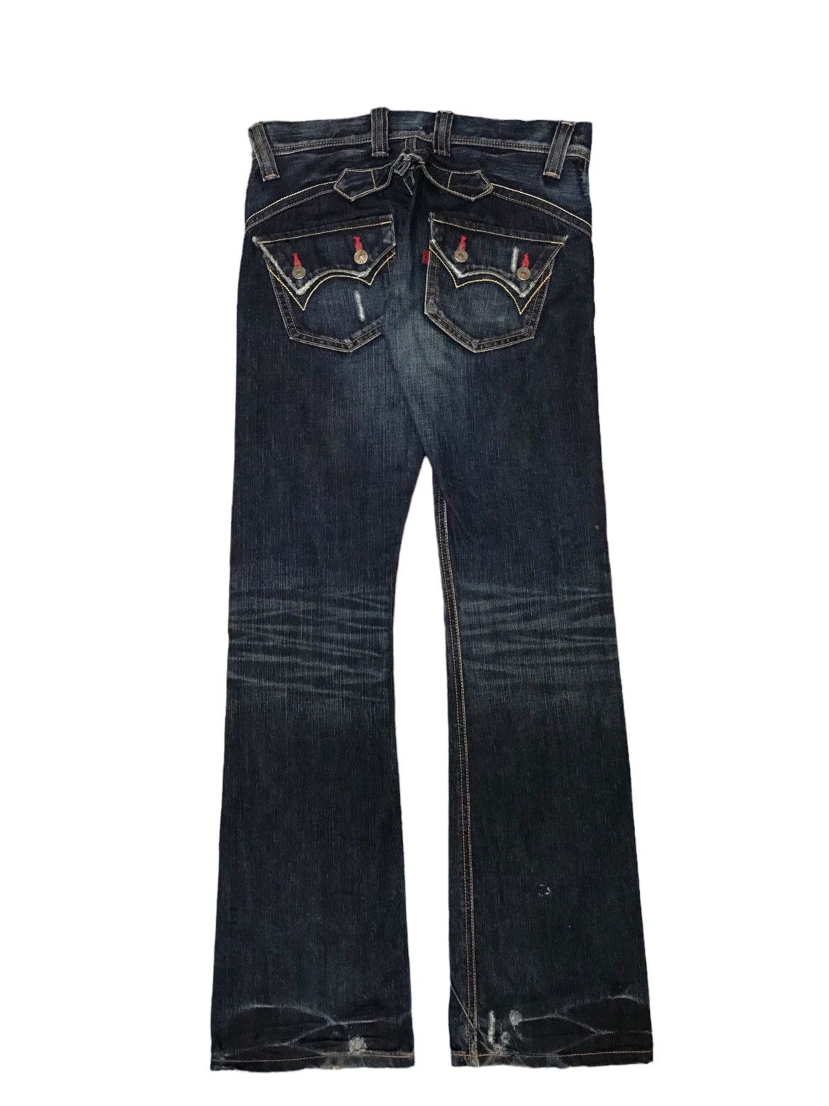 20471120 Flare Edwin Japan Edition Rude Zero Distressed Red Knit Size US 30 / EU 46 - 6 Thumbnail