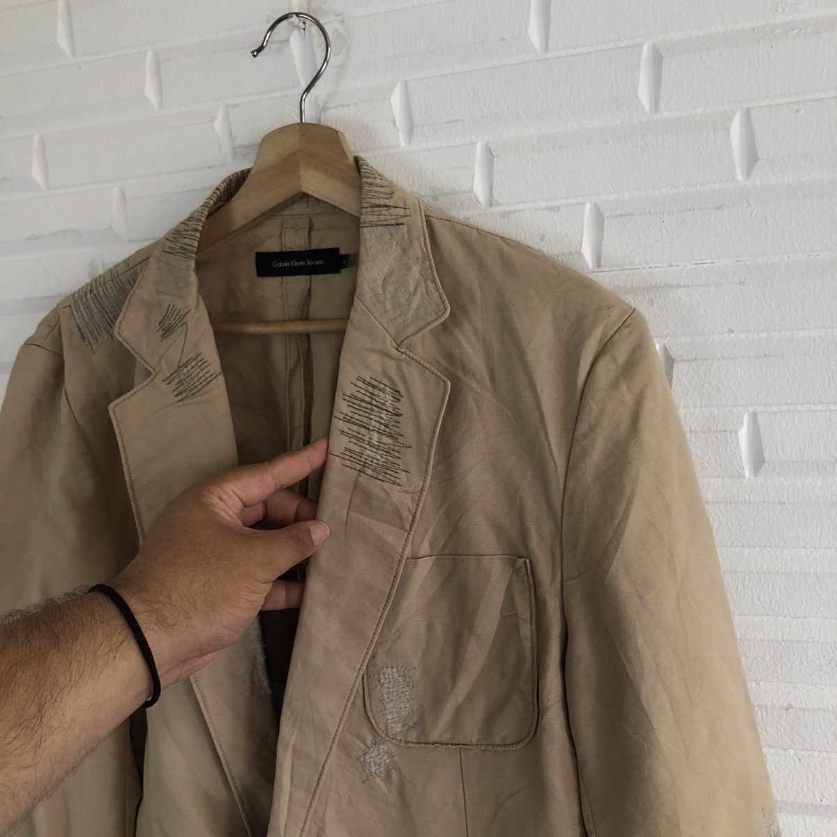 Calvin Klein CALVIN KLEIN HIKORY CHORE JACKET PATCH WORK DESIGN Size US XL / EU 56 / 4 - 4 Thumbnail