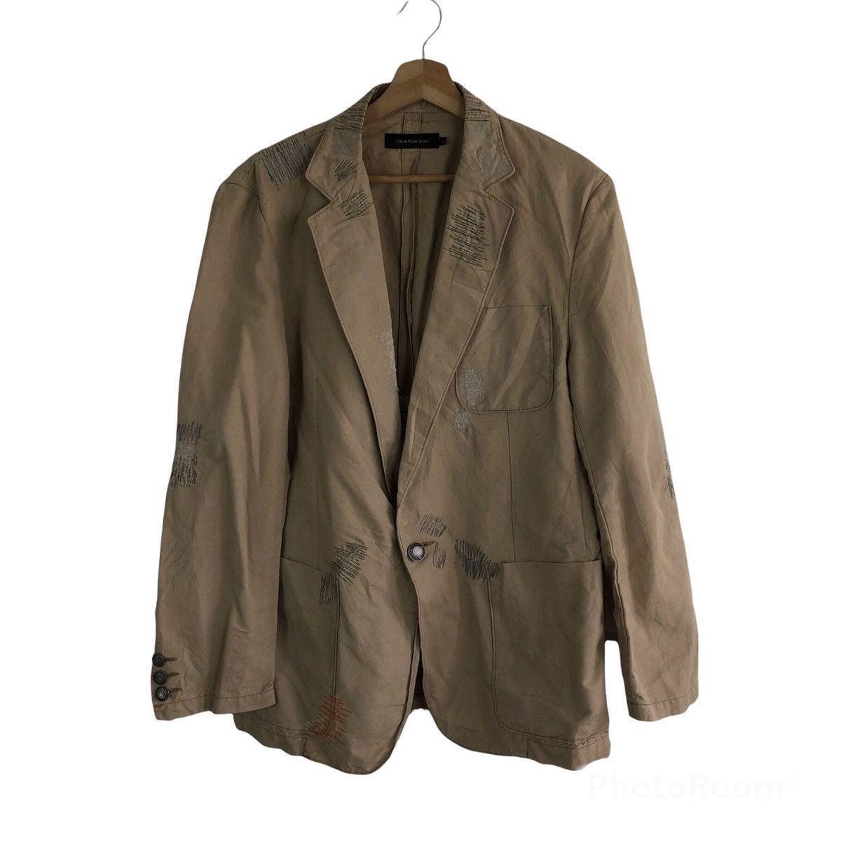 Calvin Klein CALVIN KLEIN HIKORY CHORE JACKET PATCH WORK DESIGN Size US XL / EU 56 / 4 - 1 Thumbnail