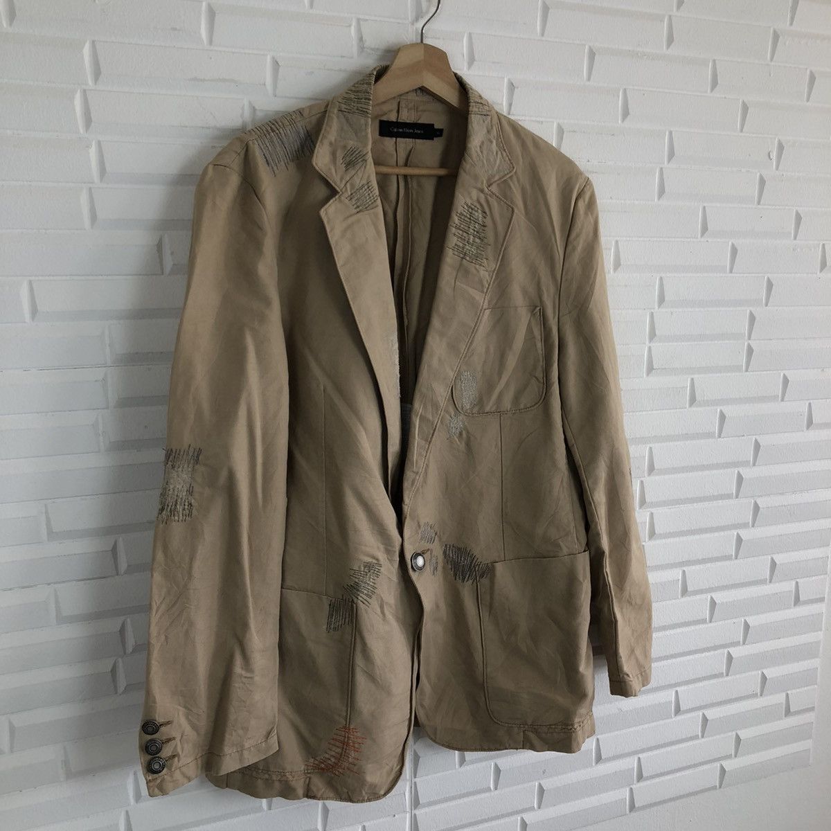 Calvin Klein CALVIN KLEIN HIKORY CHORE JACKET PATCH WORK DESIGN Size US XL / EU 56 / 4 - 2 Thumbnail