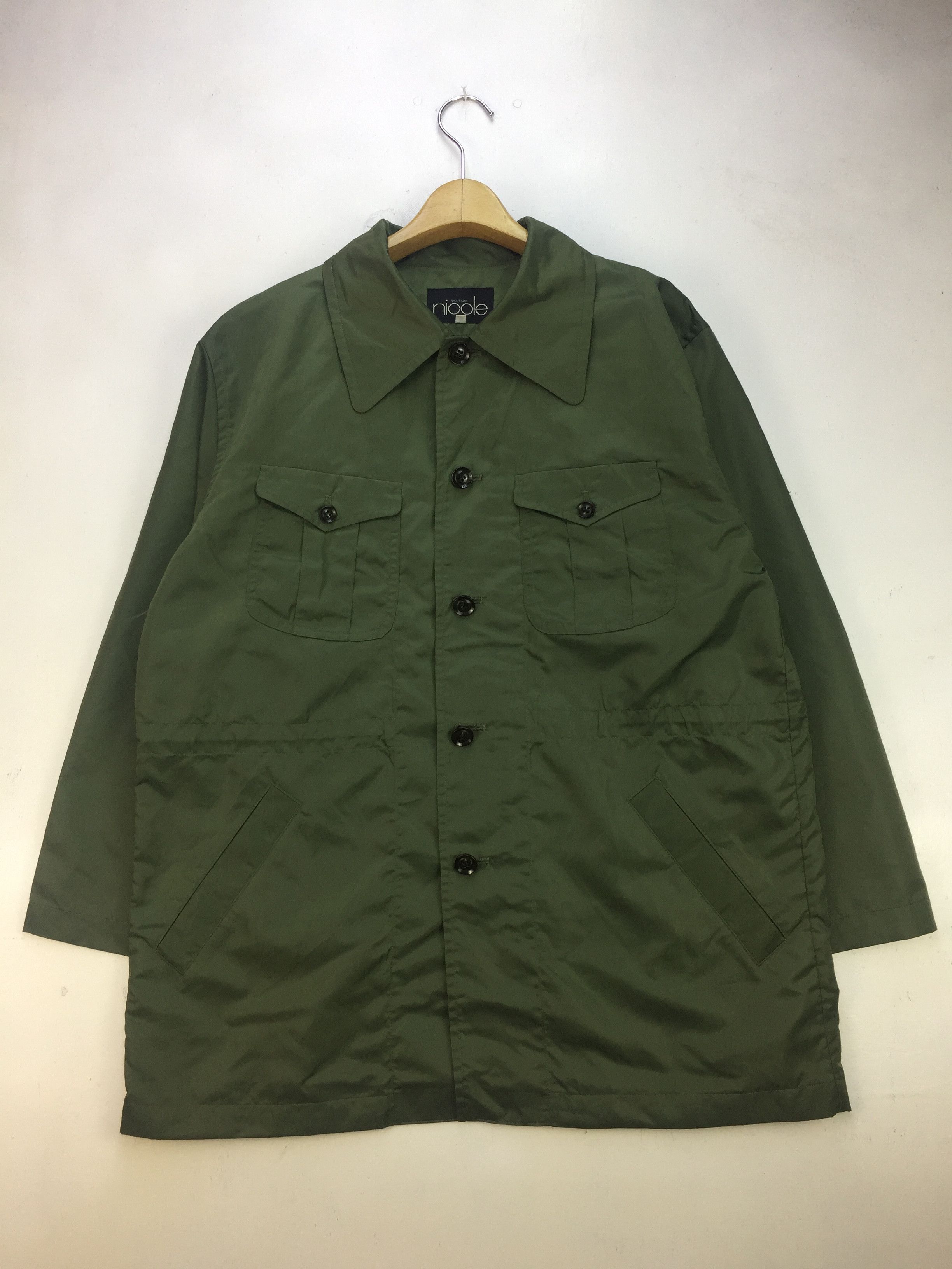 image of Boutique Nicole Spell Out Nylon Jacket in Olive, Men's (Size Large)