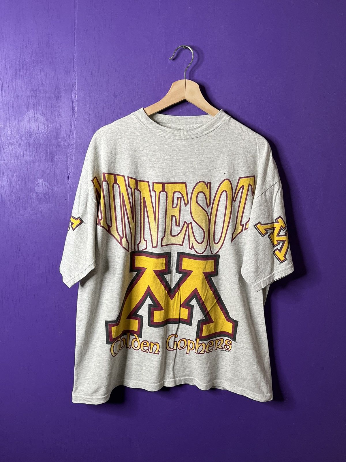Vintage 90s Minnesota Gophers AOP college t-shirt