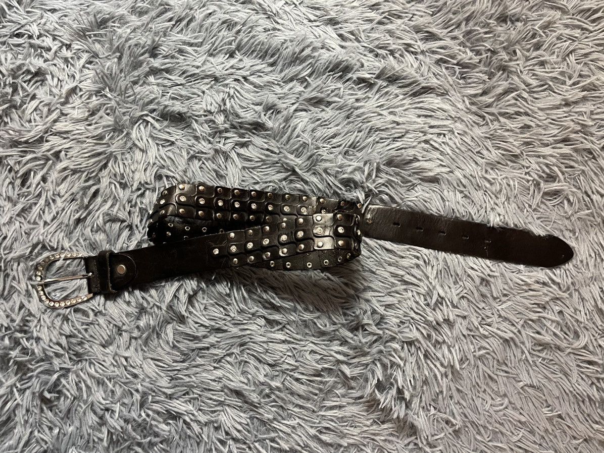Cowboy Equipment × Vintage Y2K vintage avant garde patchwork gamestones leather belt Size 34 - 1 Thumbnail