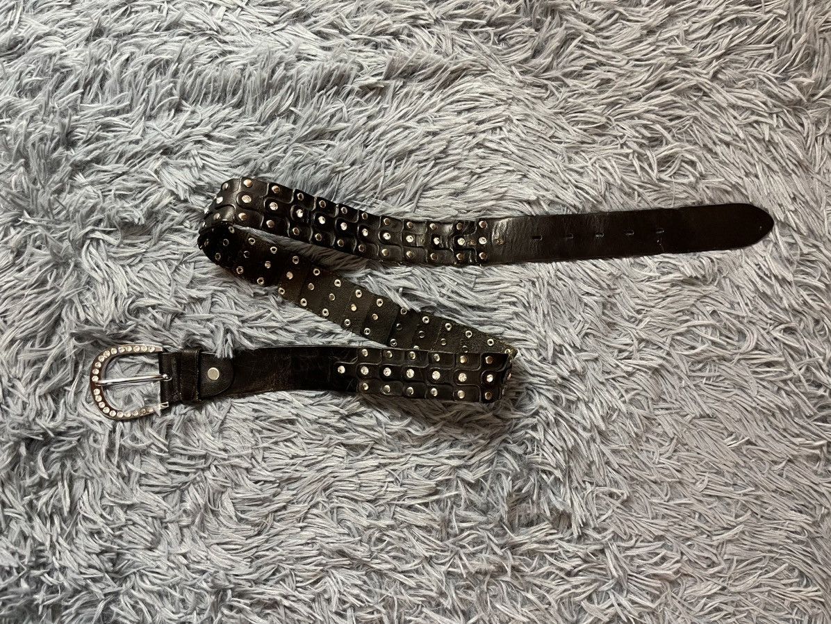 Cowboy Equipment × Vintage Y2K vintage avant garde patchwork gamestones leather belt Size 34 - 2 Thumbnail