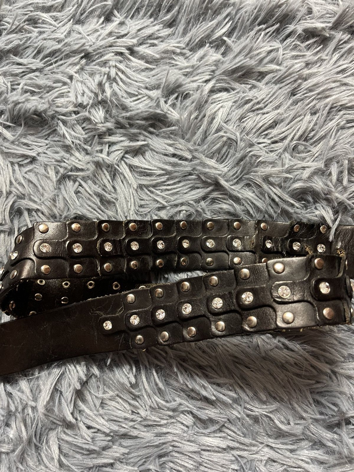 Cowboy Equipment × Vintage Y2K vintage avant garde patchwork gamestones leather belt Size 34 - 6 Thumbnail