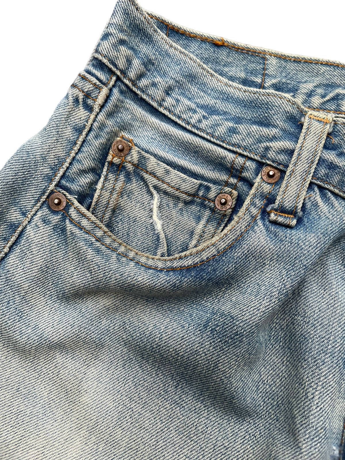 Levi's Vintage 1980 Levis 501 e Selvedge Distresed Denim Size US 28 / EU 44 - 6 Thumbnail